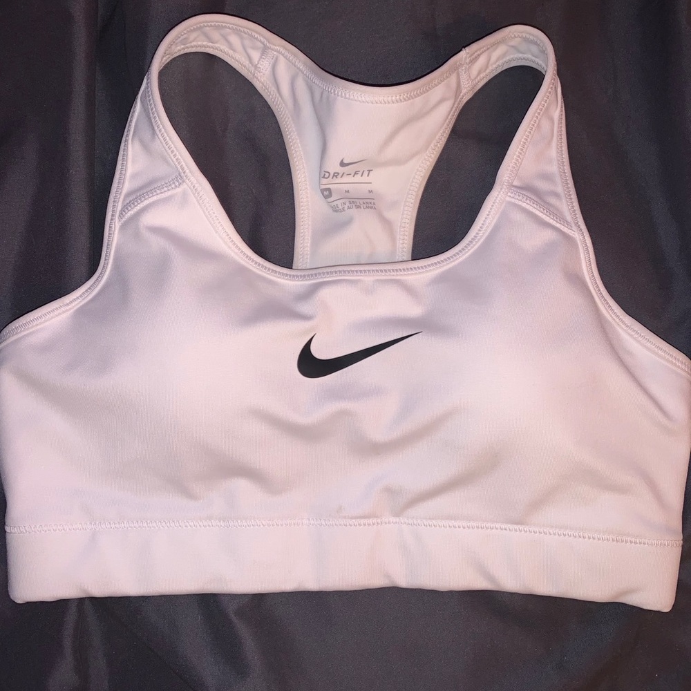 White Nike sports bra